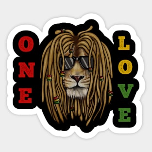 African Rasta Lion, Loc Life, Jamaica Sticker